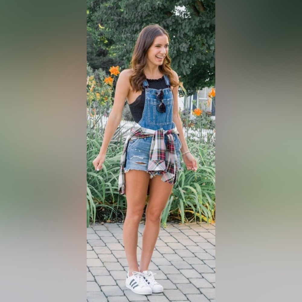 Blank NYC Distressed Denim Overalls